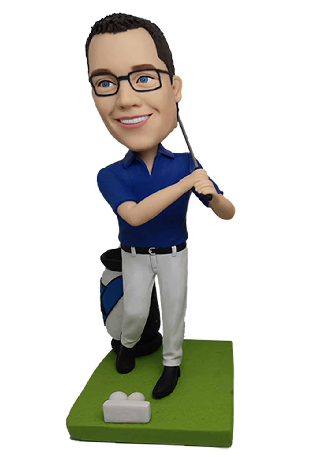 Blue Golfer Custom Bobblehead