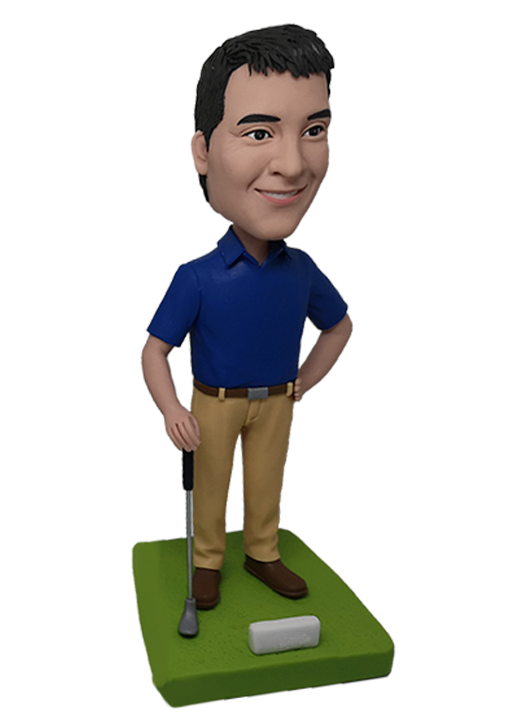 Blue Polo Golfer Custom Bobblehead-1