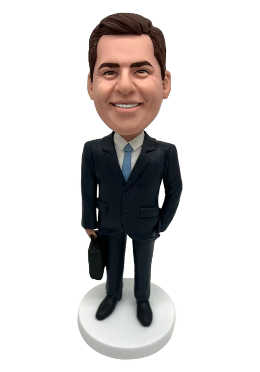 Business Man with Briefcase Custom Bobblehead