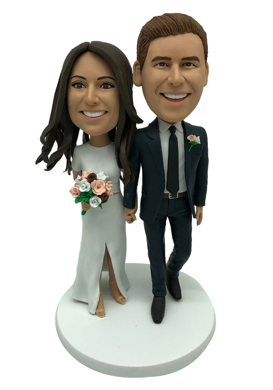 Elegant Couple Wedding Bobbleheads