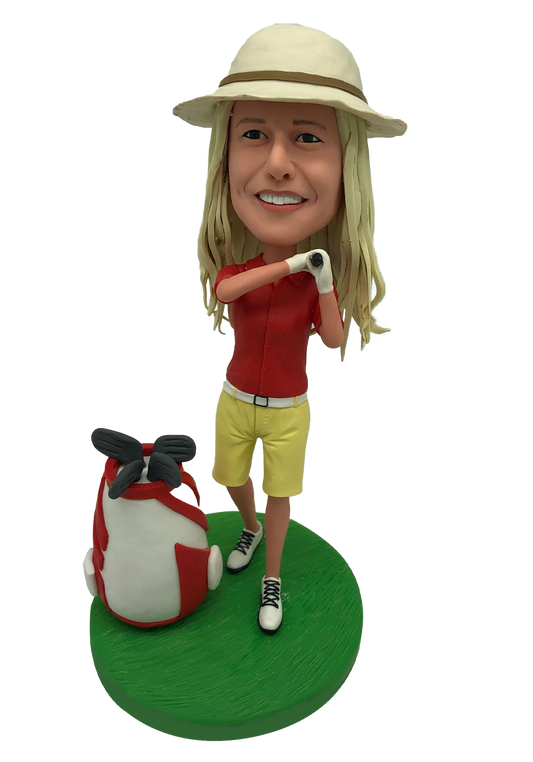 Female Golfer Custom Bobblehead-1