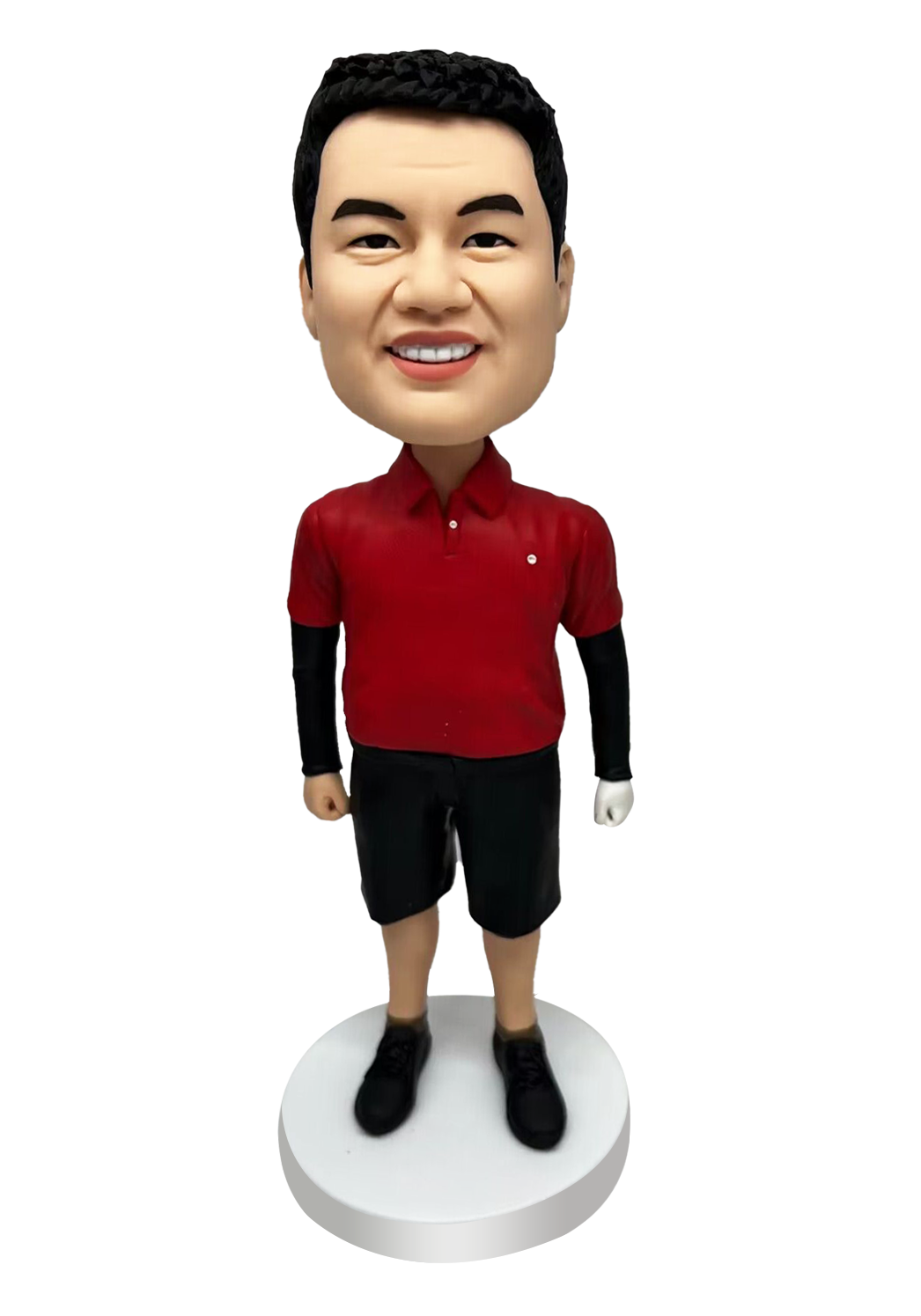 Golfer in Red Polo Tee Custom Bobblehead