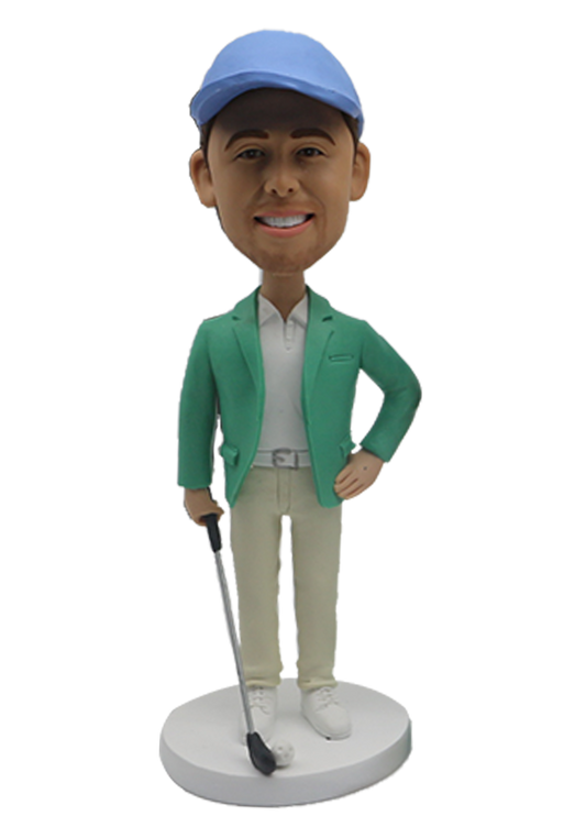 Green Golfer Custom Bobblehead