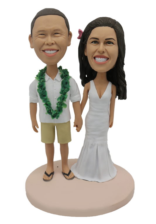 Hawaii Wedding Couple Bobbleheads