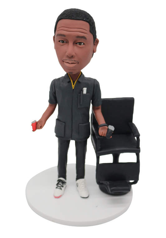 Male Barber Custom Bobblehead