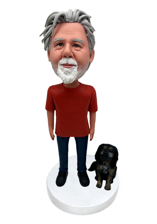 Man and Dog Custom Bobblehead-2