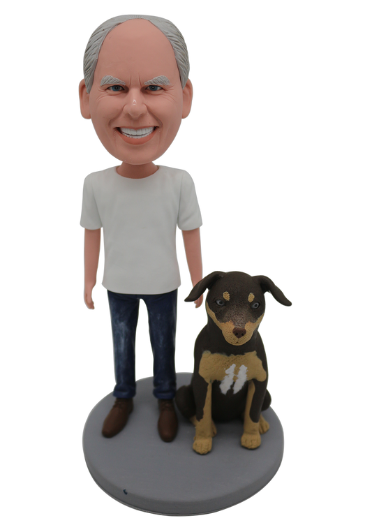 Man and Dog Custom Bobblehead-4