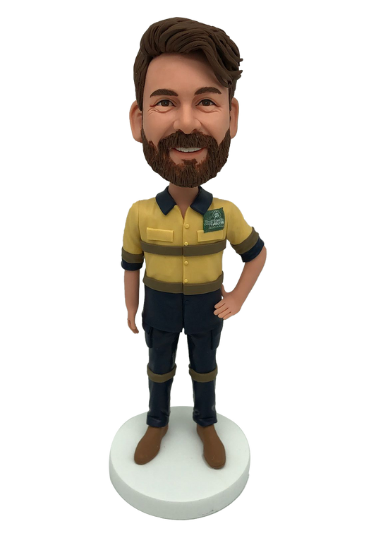 Man in Work Uniform Custom Bobblehead