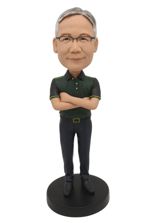 Manager In Polo Custom Bobblehead