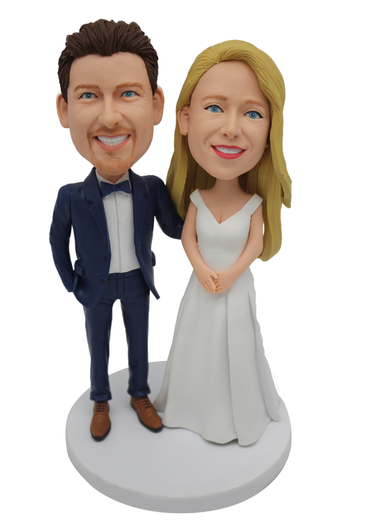 Navy Suit Wedding Custom Bobbleheads