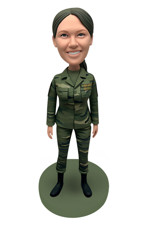 Us Army Female Soldier Custom Bobblehead-3