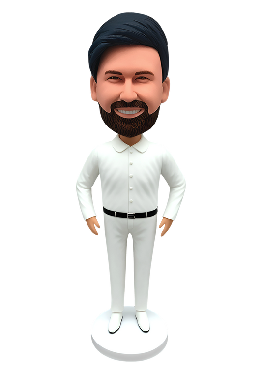 White Shirt Buddy Custom Bobble Head